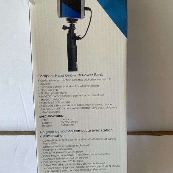 *New* Nexxtech Compact Hand Grip w/ Power Bank for camera - Picture 3 of 5